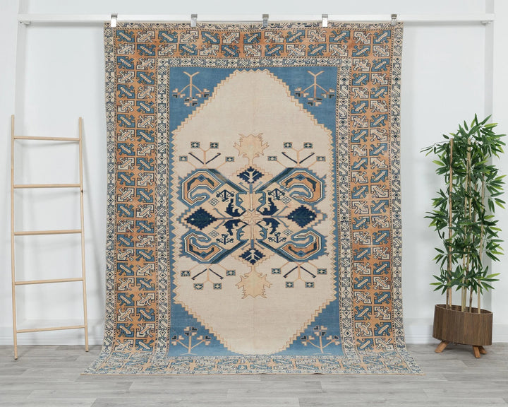 Multicolor Turkish Oushak Rug 6'2" x 8'2" Hand-Knotted | No. VR15347