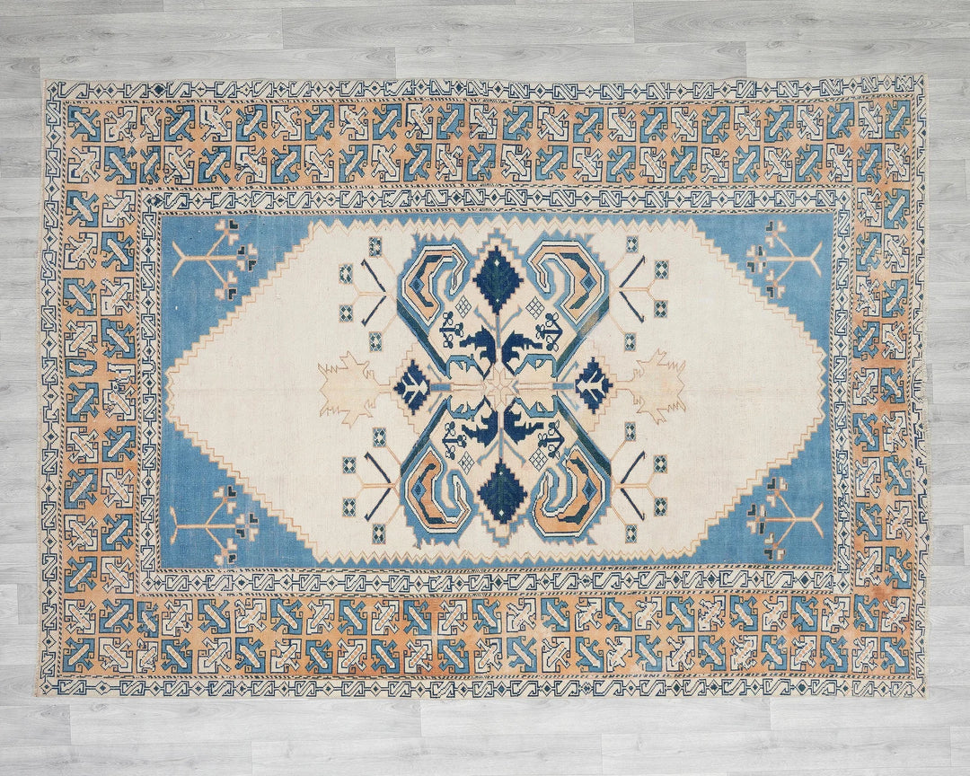 Multicolor Turkish Oushak Rug 6'2" x 8'2" Hand-Knotted | No. VR15347