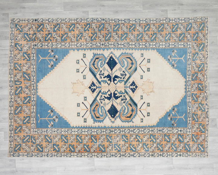 Multicolor Turkish Oushak Rug 6'2" x 8'2" Hand-Knotted | No. VR15347