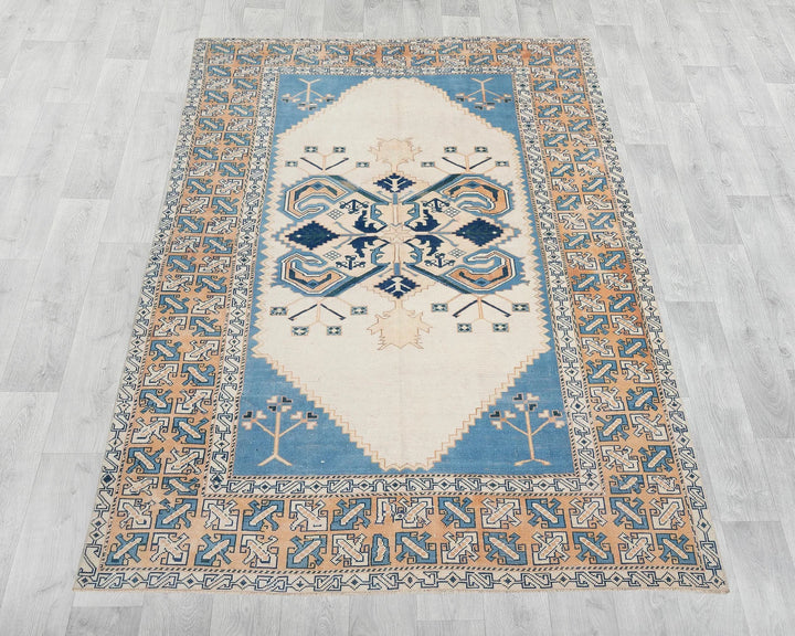 Multicolor Turkish Oushak Rug 6'2" x 8'2" Hand-Knotted | No. VR15347