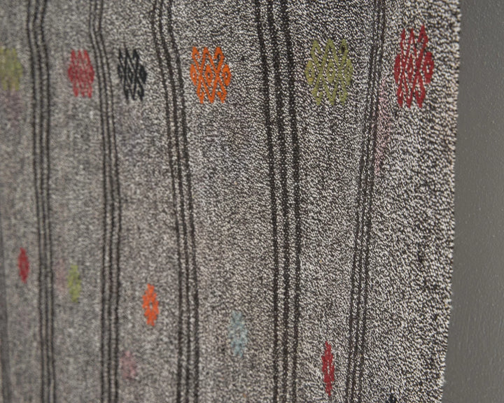 Gray Turkish Kilim Rug 2'11" x 18'8" Flat-Weave | No. VR15416