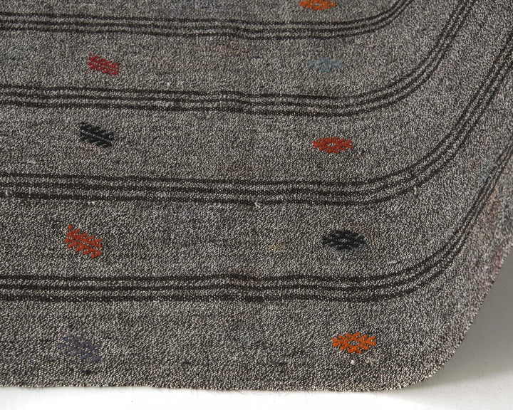 Gray Turkish Kilim Rug 2'11" x 18'8" Flat-Weave | No. VR15416