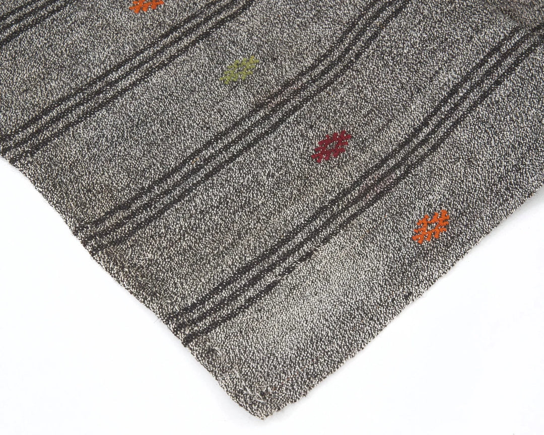 Gray Turkish Kilim Rug 2'11" x 18'8" Flat-Weave | No. VR15416