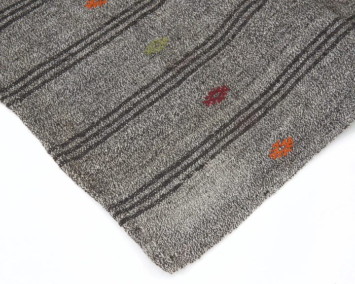 Gray Turkish Kilim Rug 2'11" x 18'8" Flat-Weave | No. VR15416