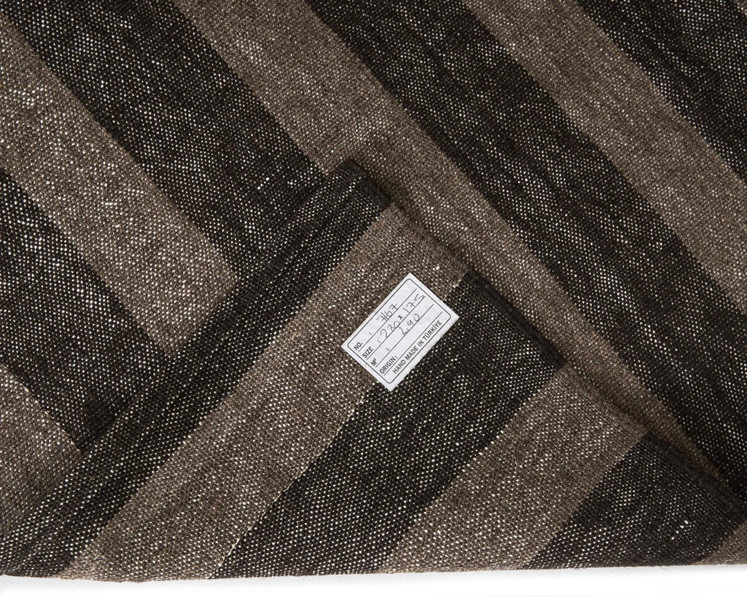 Brown Turkish Kilim Rug 5' 8" x 9' 2" Flat-Weave | No. VR15498