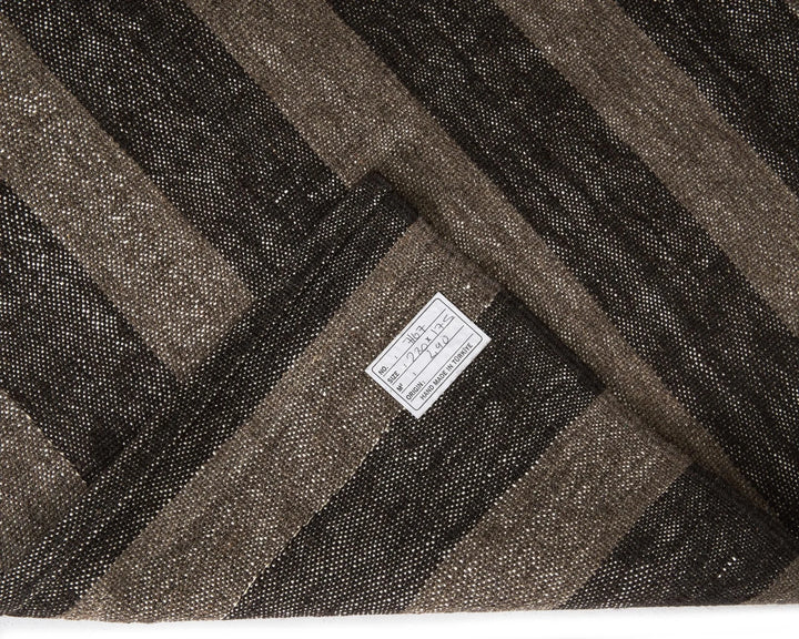 Brown Turkish Kilim Rug 5' 8" x 9' 2" Flat-Weave | No. VR15498