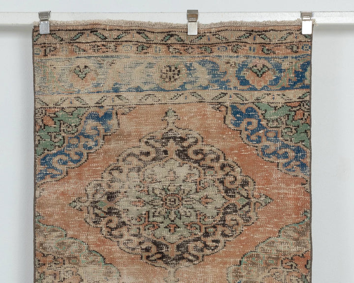 Blue Turkish Oushak Rug 3' 1" x 11' 6" Hand-Knotted view
