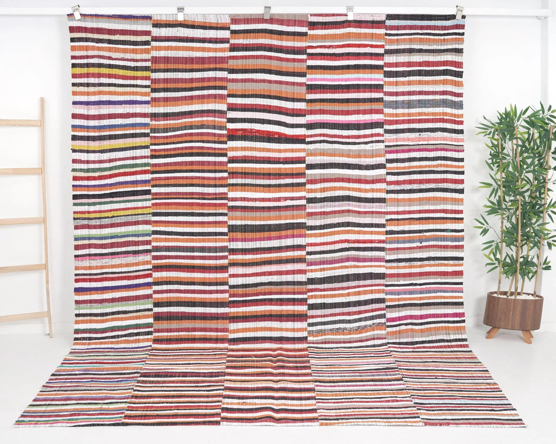 Multicolor Turkish Kilim Rug 7' 5" x 10' 4" Flat-Weave | No. VR15572