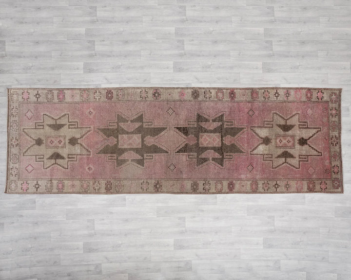 Multicolor Turkish Oushak Rug 3' 11" x 11' 10" Hand-Knotted | No. VR15644