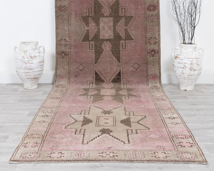Multicolor Turkish Oushak Rug 3' 11" x 11' 10" Hand-Knotted | No. VR15644