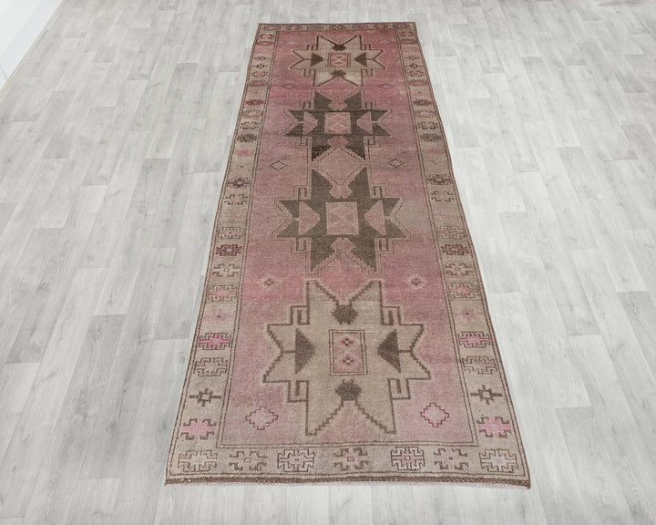 Multicolor Turkish Oushak Rug 3' 11" x 11' 10" Hand-Knotted | No. VR15644