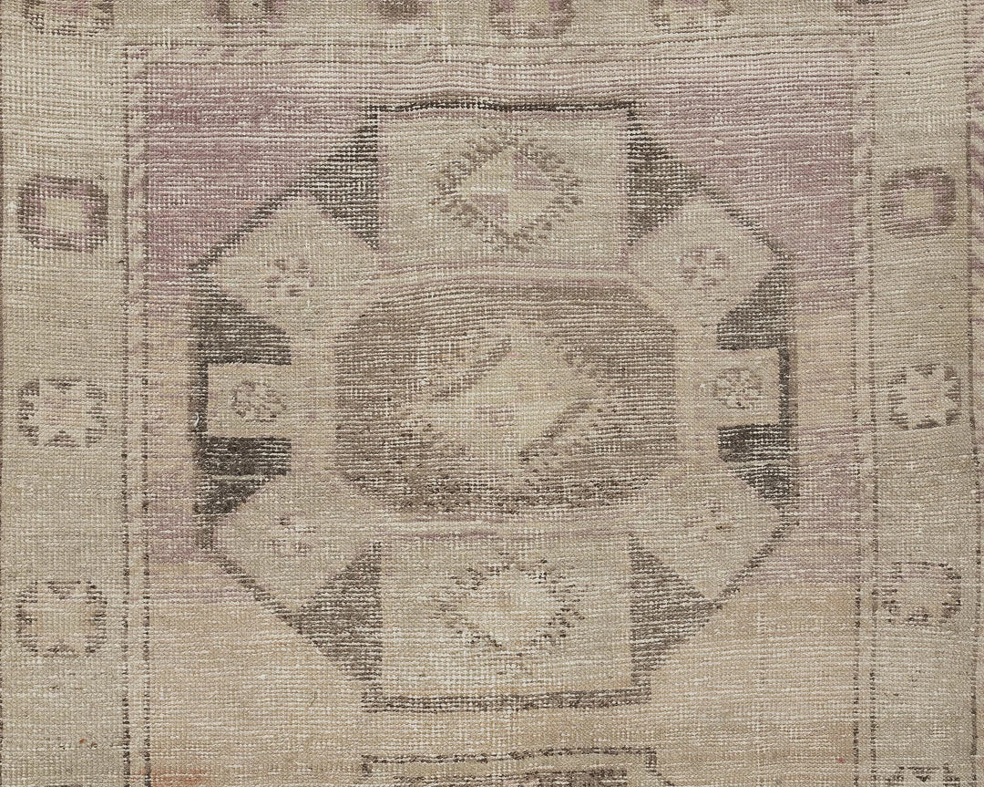 Beige Turkish Oushak Rug 3'7" x 12'8" Hand-Knotted | No. VR15654