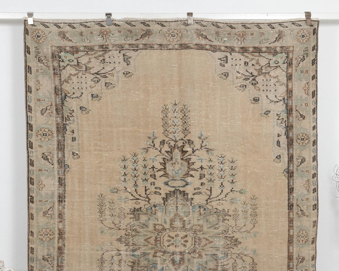 Multicolor Turkish Oushak Rug 6'4" x 9'4" Hand-Knotted | No. VR15735