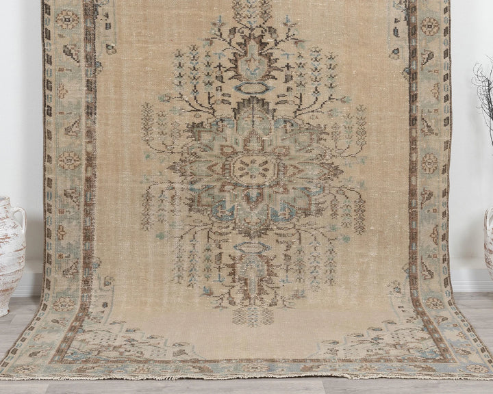 Multicolor Turkish Oushak Rug 6'4" x 9'4" Hand-Knotted | No. VR15735