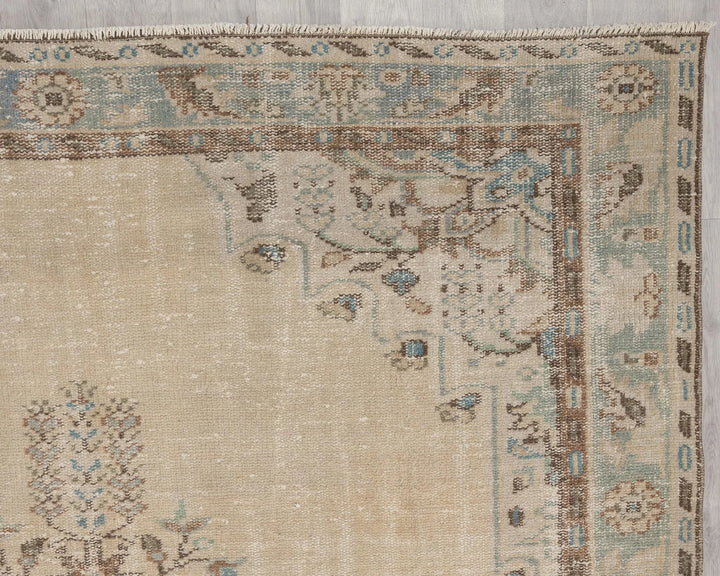 Multicolor Turkish Oushak Rug 6'4" x 9'4" Hand-Knotted | No. VR15735