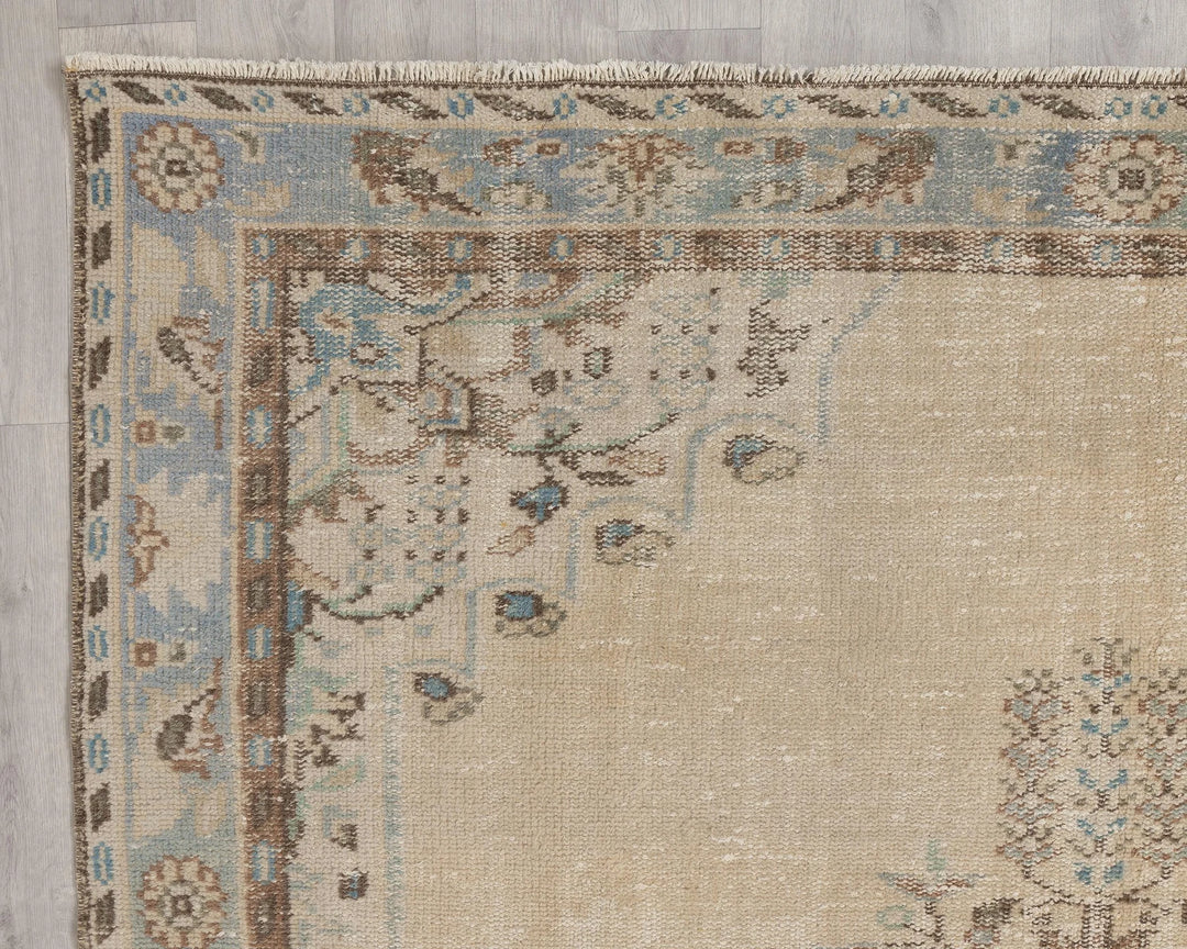 Multicolor Turkish Oushak Rug 6'4" x 9'4" Hand-Knotted | No. VR15735