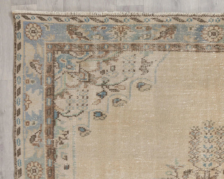 Multicolor Turkish Oushak Rug 6'4" x 9'4" Hand-Knotted | No. VR15735