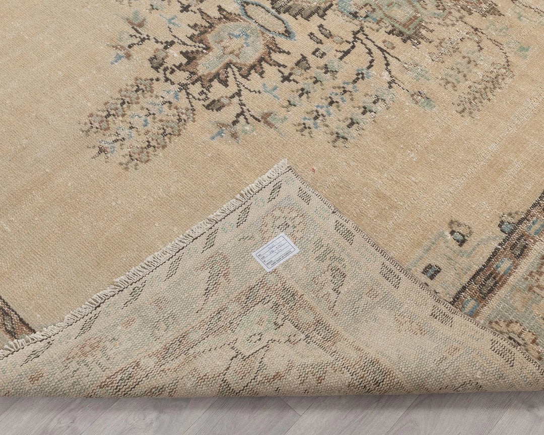 Multicolor Turkish Oushak Rug 6'4" x 9'4" Hand-Knotted | No. VR15735
