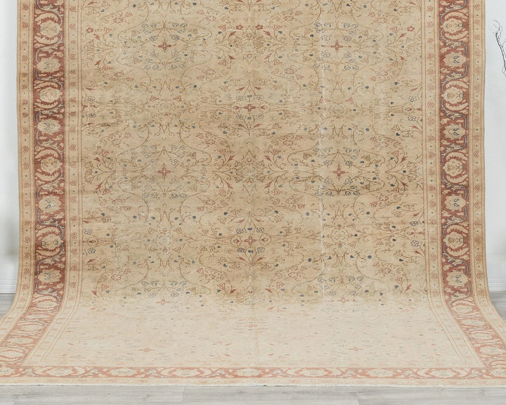 Multicolor Turkish Oushak Rug 6' x 10' Hand-Knotted detail