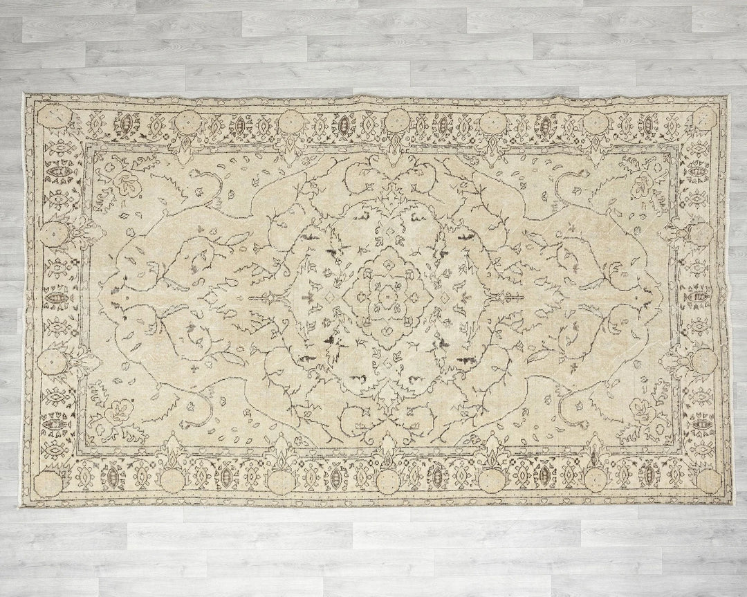Multicolor Turkish Oushak Rug 6'2" x 10'1" Hand-Knotted | No. VR15892