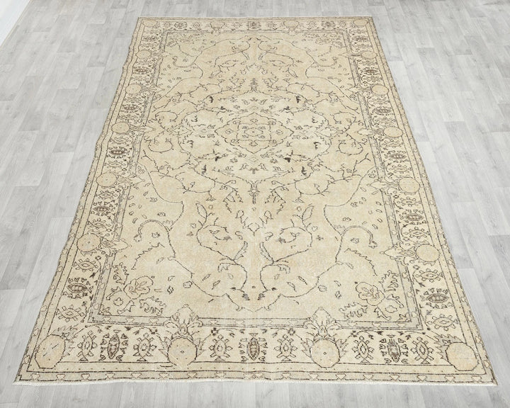 Multicolor Turkish Oushak Rug 6'2" x 10'1" Hand-Knotted | No. VR15892