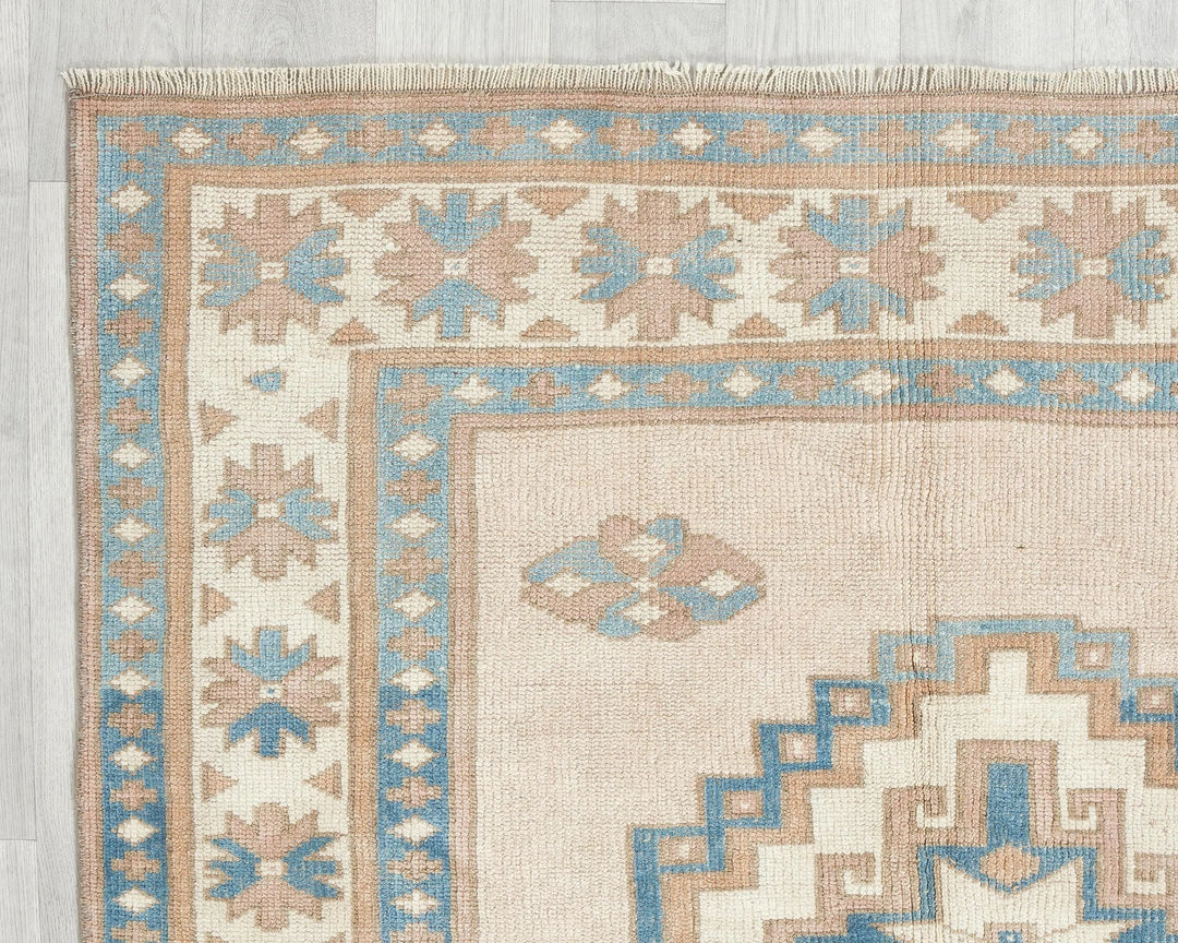 Multicolor Turkish Oushak Rug 4' 5" x 6' 2" Hand-Knotted | No. VR15971