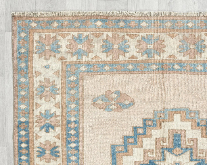 Multicolor Turkish Oushak Rug 4' 5" x 6' 2" Hand-Knotted | No. VR15971
