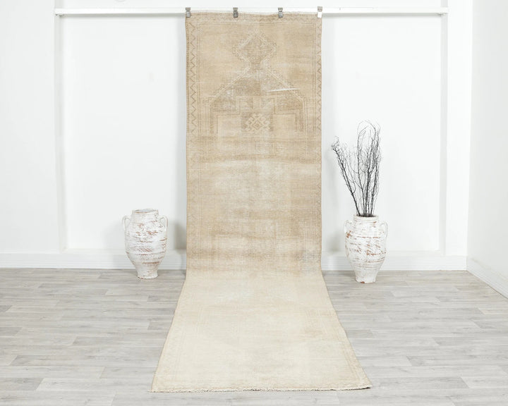 Multicolor Turkish Oushak Rug 3' 5" x 12' 1" Hand-Knotted | No. VR15973