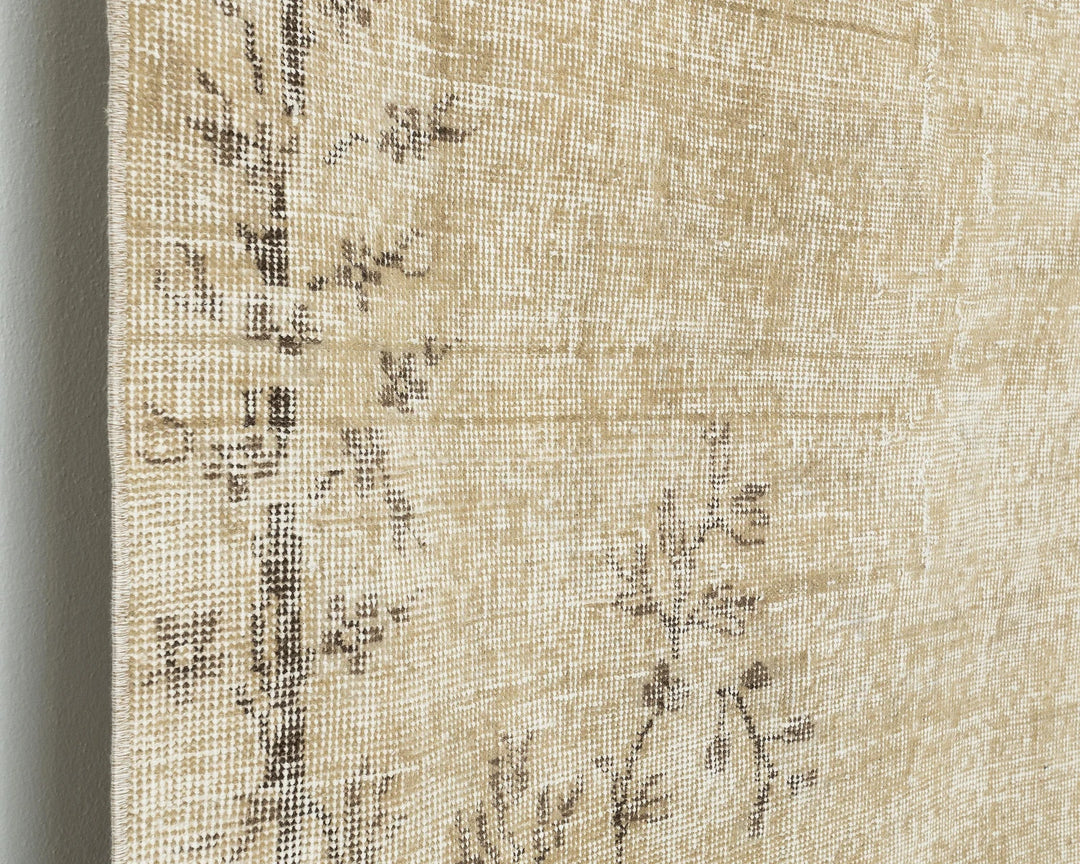 Beige Turkish Oushak Rug 6'8" x 9'6" Hand-Knotted | No. VR16053