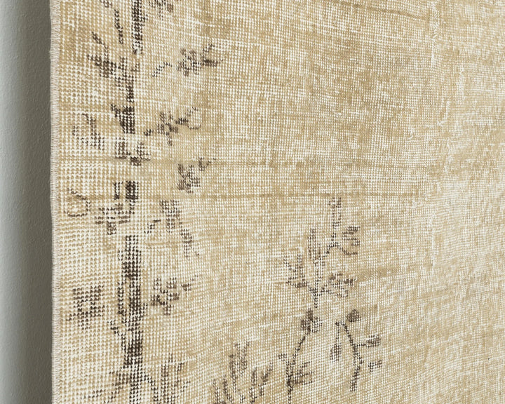 Beige Turkish Oushak Rug 6'8" x 9'6" Hand-Knotted | No. VR16053