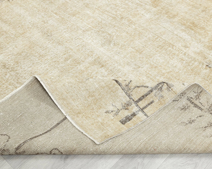 Beige Turkish Oushak Rug 6'8" x 9'6" Hand-Knotted | No. VR16053