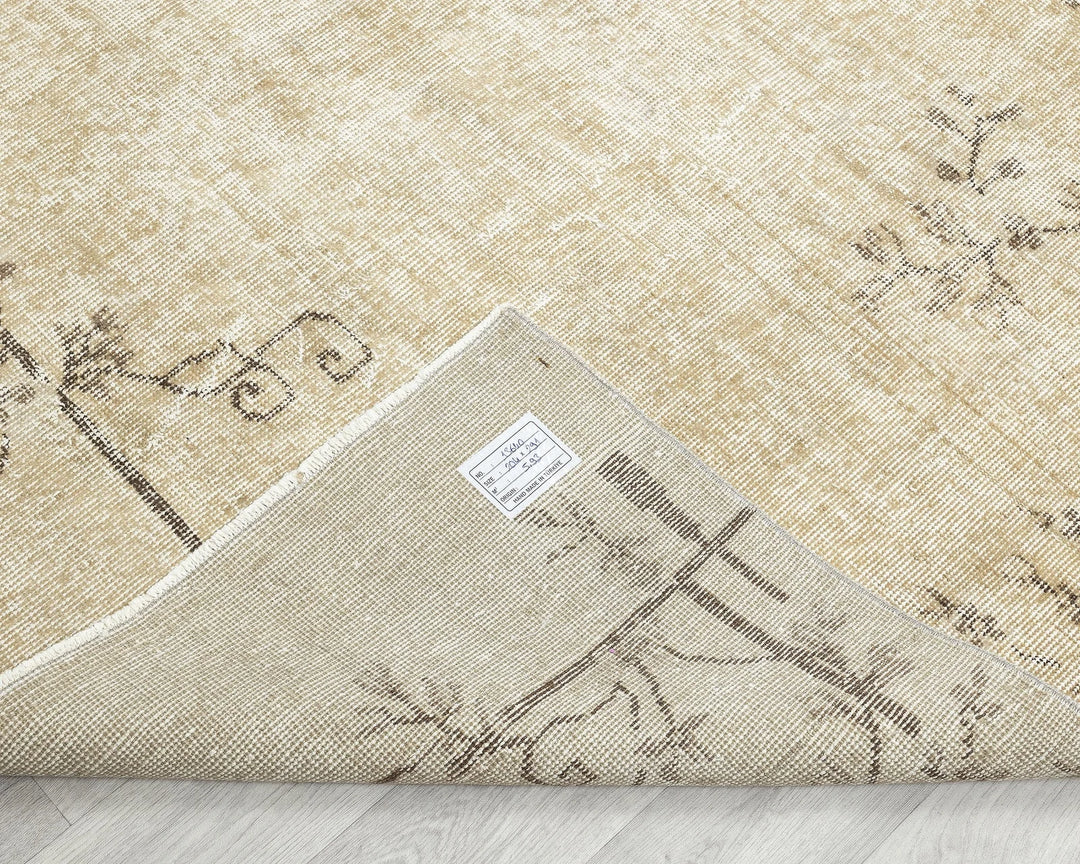 Beige Turkish Oushak Rug 6'8" x 9'6" Hand-Knotted | No. VR16053