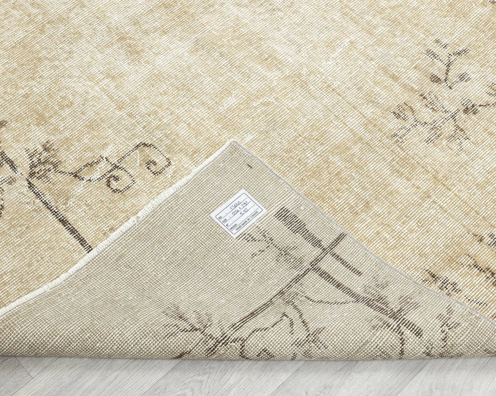 Beige Turkish Oushak Rug 6'8" x 9'6" Hand-Knotted | No. VR16053
