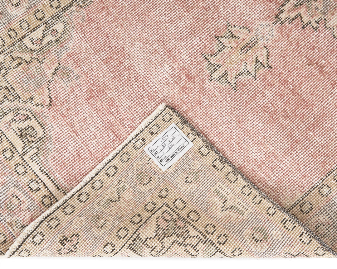 Beige Turkish Oushak Rug 2'9" x 11'6" Hand-Knotted | No. VR16109