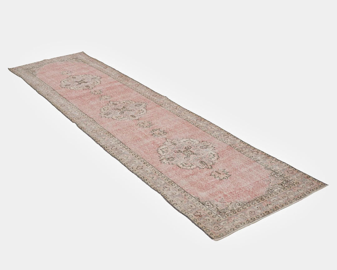 Beige Turkish Oushak Rug 2'9" x 11'6" Hand-Knotted | No. VR16109