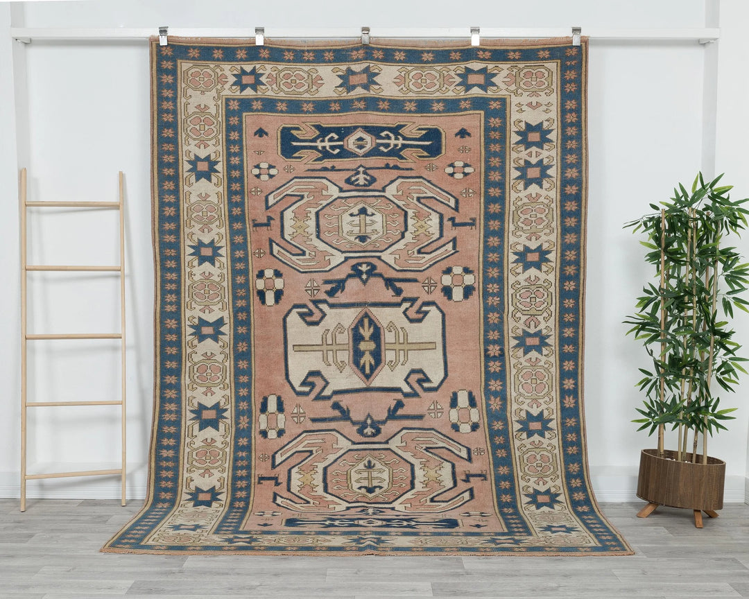 Multicolor Turkish Oushak Rug 6'7" x 8'6" Hand-Knotted | No. VR16161