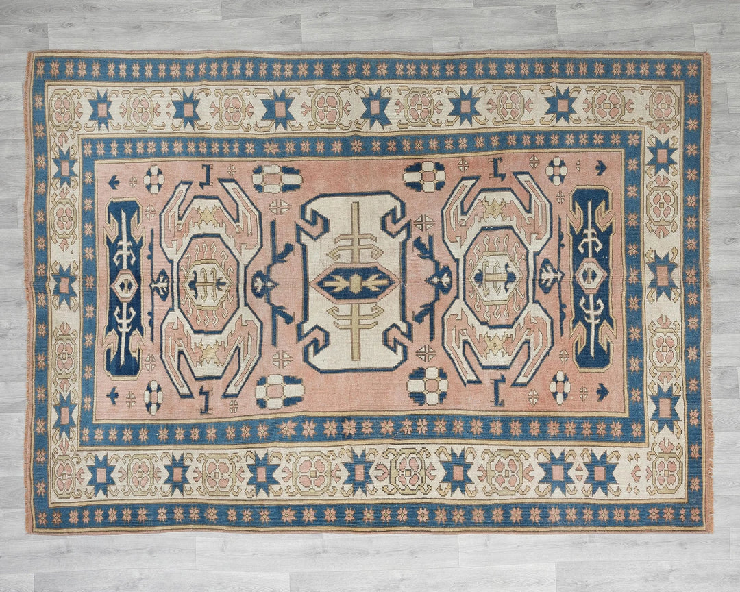 Multicolor Turkish Oushak Rug 6'7" x 8'6" Hand-Knotted | No. VR16161