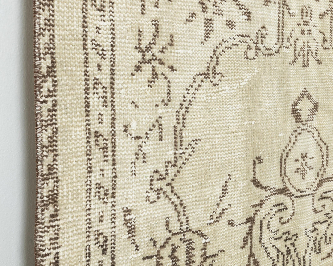 Beige Turkish Oushak Rug 3'7" x 6'5" Hand-Knotted | No. VR16235