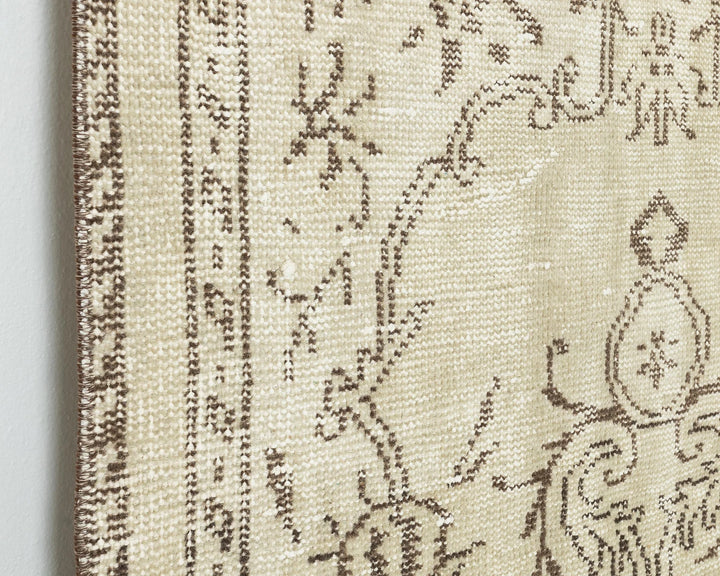 Beige Turkish Oushak Rug 3'7" x 6'5" Hand-Knotted | No. VR16235