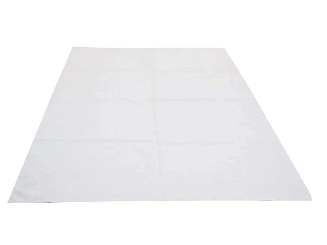 White Turkish Kilim Rug 5'10" x 8'4" Flat-Weave | No. VR16318