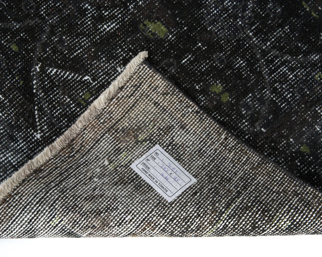Black Turkish Oushak Rug 9'3" x 5'5" Hand-Knotted | No. VR16419