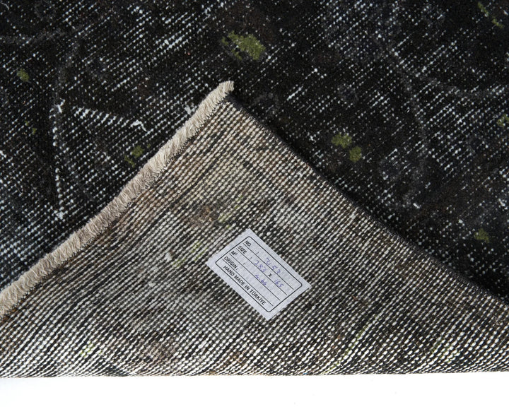 Black Turkish Oushak Rug 9'3" x 5'5" Hand-Knotted | No. VR16419