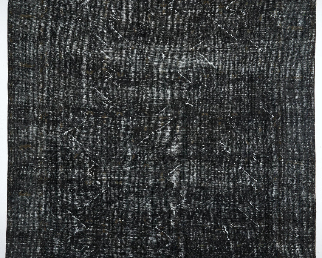 Black Turkish Oushak Rug 9'3" x 5'5" Hand-Knotted | No. VR16419