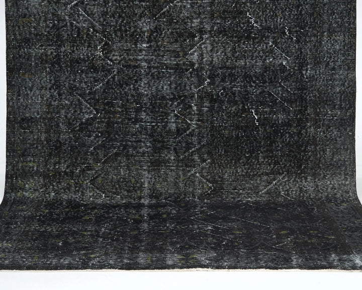 Black Turkish Oushak Rug 9'3" x 5'5" Hand-Knotted | No. VR16419