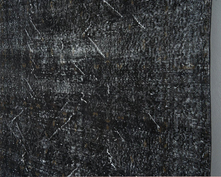 Black Turkish Oushak Rug 9'3" x 5'5" Hand-Knotted | No. VR16419