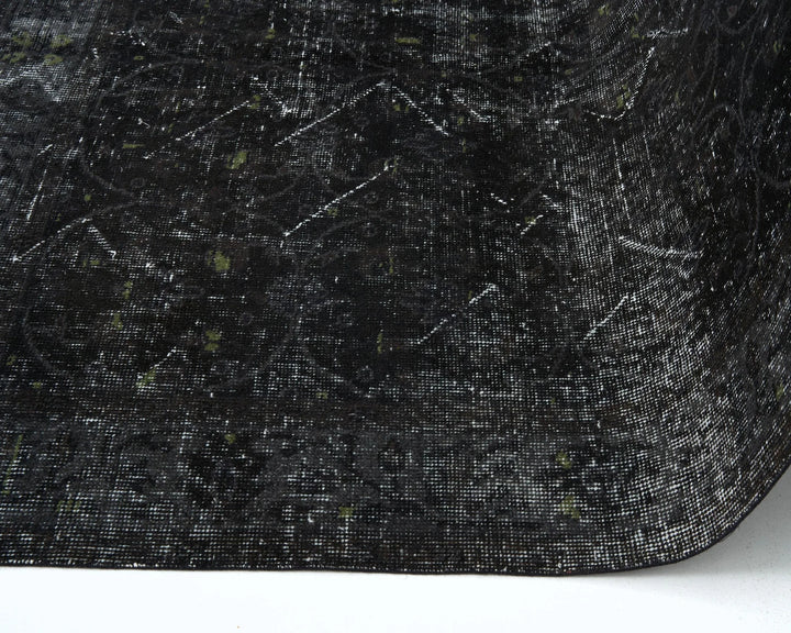 Black Turkish Oushak Rug 9'3" x 5'5" Hand-Knotted | No. VR16419