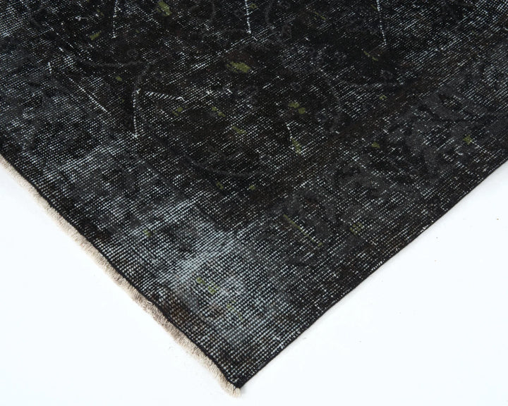 Black Turkish Oushak Rug 9'3" x 5'5" Hand-Knotted | No. VR16419