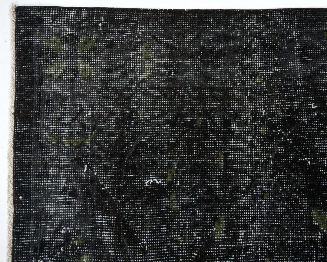 Black Turkish Oushak Rug 9'3" x 5'5" Hand-Knotted | No. VR16419