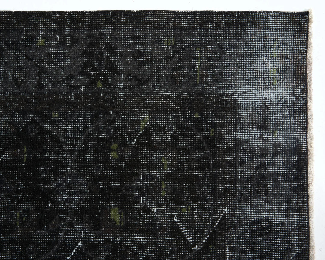 Black Turkish Oushak Rug 9'3" x 5'5" Hand-Knotted | No. VR16419