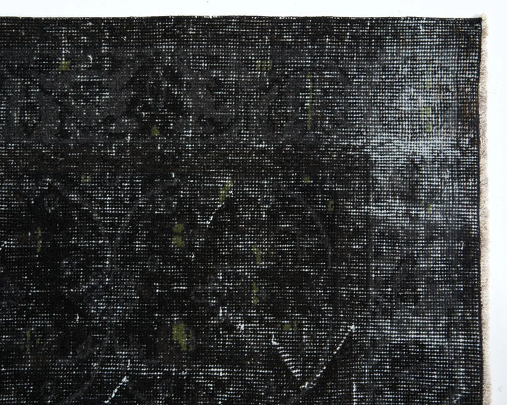 Black Turkish Oushak Rug 9'3" x 5'5" Hand-Knotted | No. VR16419